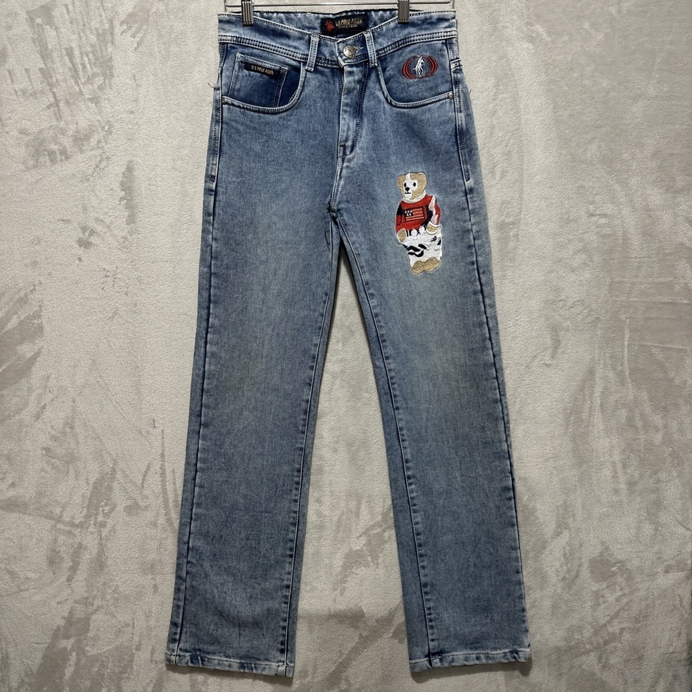 U.S. Polo Assn. Women's Jeans Size 28 Embroidered Teddy Bear Denim